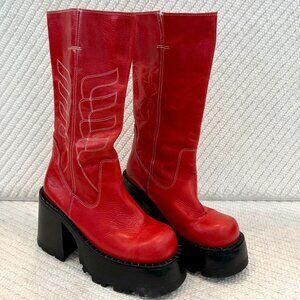 Destroy Vintage 90s Cowboy-Style Boots Size 38